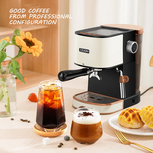 Italian Espresso Coffee Machine 20 Bar Small Semi Automatic Steam Coffee Maker Fancy Milk Foam 1L Water Tank Cappuccino Mocha