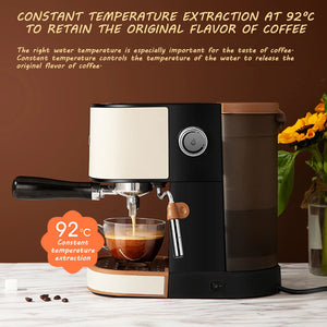 Italian Espresso Coffee Machine 20 Bar Small Semi Automatic Steam Coffee Maker Fancy Milk Foam 1L Water Tank Cappuccino Mocha