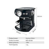 Built-ln Fancy Milk Foam 1.5L 15 Bar Espresso Coffee Maker Machine Semi Automatic Steam Italian Coffee Maker For Home Office