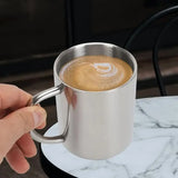 Portable Whiskey Beer Tea Juice Drinking Handle Water Cup Double Wall Anti Scalding Coffee Thermal Mug Insulated Stainless Steel