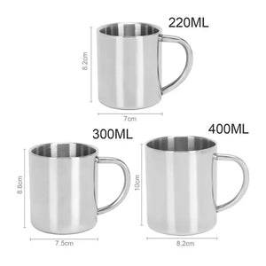 Portable Whiskey Beer Tea Juice Drinking Handle Water Cup Double Wall Anti Scalding Coffee Thermal Mug Insulated Stainless Steel