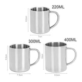 Portable Whiskey Beer Tea Juice Drinking Handle Water Cup Double Wall Anti Scalding Coffee Thermal Mug Insulated Stainless Steel