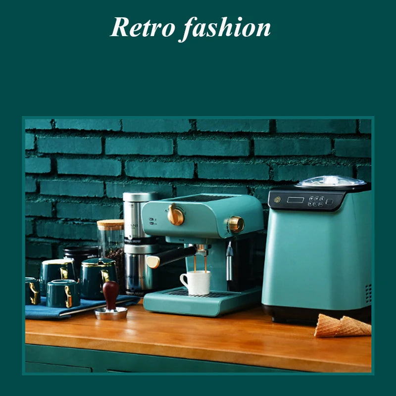 Retro Coffee Machine Home Small Full-semi-automatic Ltalian Concentrated Commercial Steam Milk Bubble High Pressure Extraction