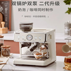 Commercial Coffee Machine Home Semi-Automatic Freshly Ground Pre-Soaked Office Pull Flower Milk Foam Maker