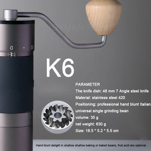 Kingrinder K6 super espresso/drip coffee super coffee grinder mill grinding core super manual