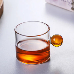 110ml Cute Round Handle Milk Cup Home Coffee Cups Small Tea Cup Espresso Cups Heat Resistant Glass Teacups Glass Mug New