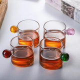 110ml Cute Round Handle Milk Cup Home Coffee Cups Small Tea Cup Espresso Cups Heat Resistant Glass Teacups Glass Mug New