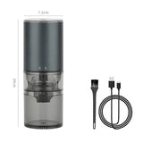 Stainless Steel Electric Coffee Grinder USB Type-C Charging Mini Mill Espresso Spice Home Travel Camping Rechargeable Machine